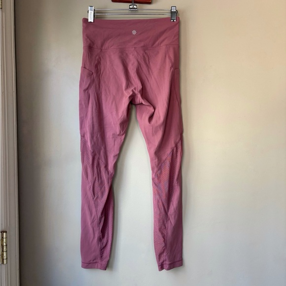 Athleta Rose Pink Elation Crop Mesh Detail Tights S - Picture 4 of 5